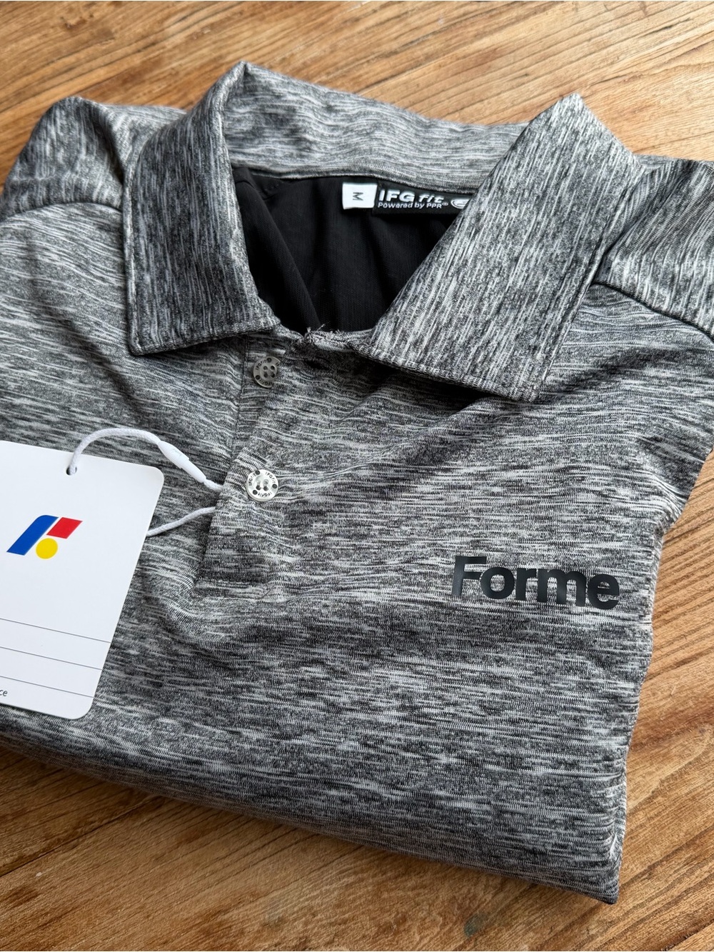 Forme Men’s Gray Heather Performance Golf Polo
